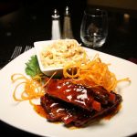 Sweet chili pork ribs- with a side of coleslaw